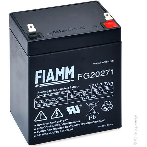 Fiamm - Batterie plomb AGM FG20271 12V 2.7Ah F4.8