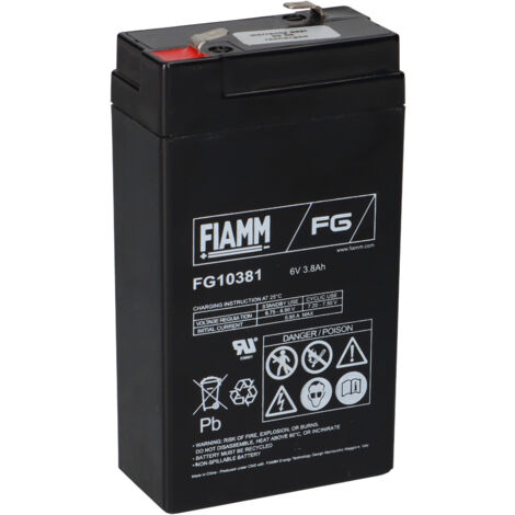 Fiamm Blei-Akku FG10381 6V 3800mAh Pb Faston 4,8 mm