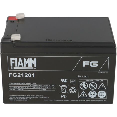 Fiamm Blei-Akku FG21201 Pb 12V / 12Ah Faston 4,8