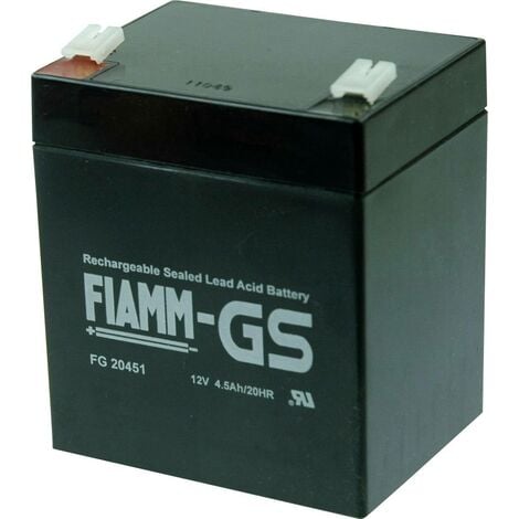 Fiamm PB-12-4,5-4,8 FG20451 Batterie au plomb 12 V 4.5 Ah plomb (AGM) (l x H x P) 90 x 107 x 70 mm cosses plates 4,8 mm sans entretien, auto-décharge X014951
