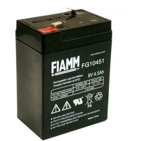 FIAMM SPA LEAD ACID BATTERY 6V 4.5AH FG10451