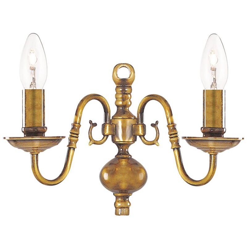 Applique Classica Fiammingo Ottone 2 Luci E14