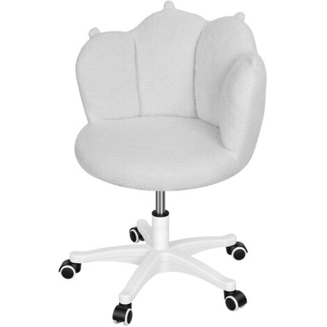 FIANAO - Chaise de bureau - Chaise de coiffeuse - Design ergonomique - Rotation à 360°, hauteur réglable - Charge maximale : 110 kg - Gris clair