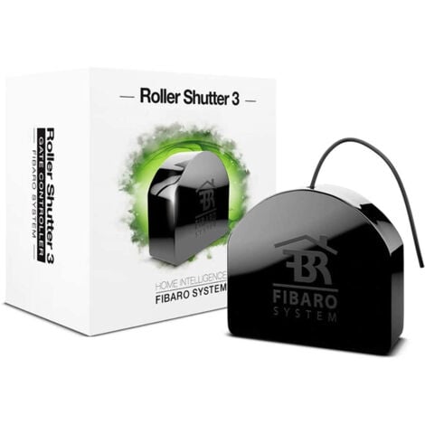 Fibaro FGR-223 Volet roulant 3 - Contrôleur radio avec technologie Z-Wave 5, couleur noire.