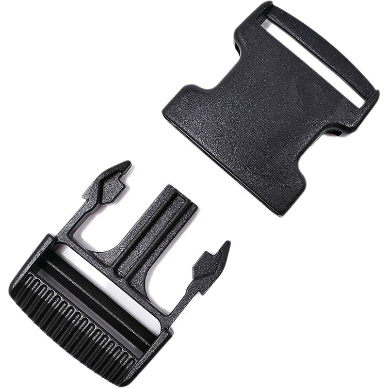 Fibbia in plastica con apertura laterale per