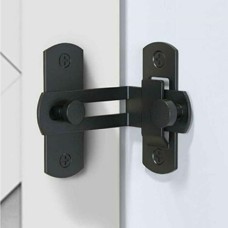 Fibbia per serratura ad angolo retto a 90 gradi Serratura per porta e finestra Serratura per porta scorrevole Serratura per porta (nera)