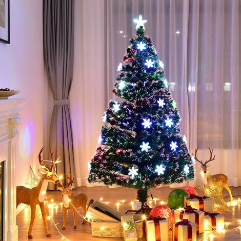 main image of "Fiber Optic Christmas Tree Artificial Xmas Tree W/Top Star&Snowflake"