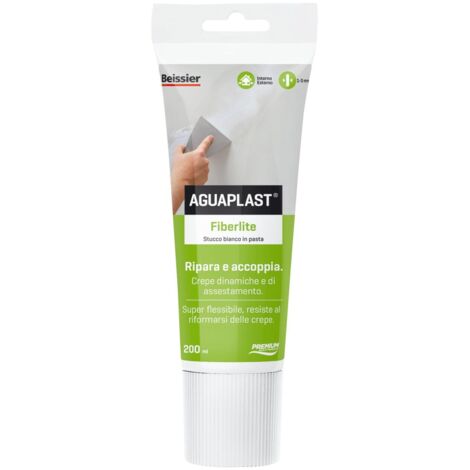 FIBERLITE, Stucco Bianco in Pasta per Fessure. AGUAPLAST. | 200 millilitri (0.2 Litri)