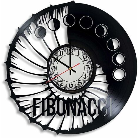 Fibonacci Spirale Vinyle Horloge Murale-Disque Vinyle Rétro Horloge Murale Record Cool Cadeau Décor à La Maison-avec Lumière LED thsinde