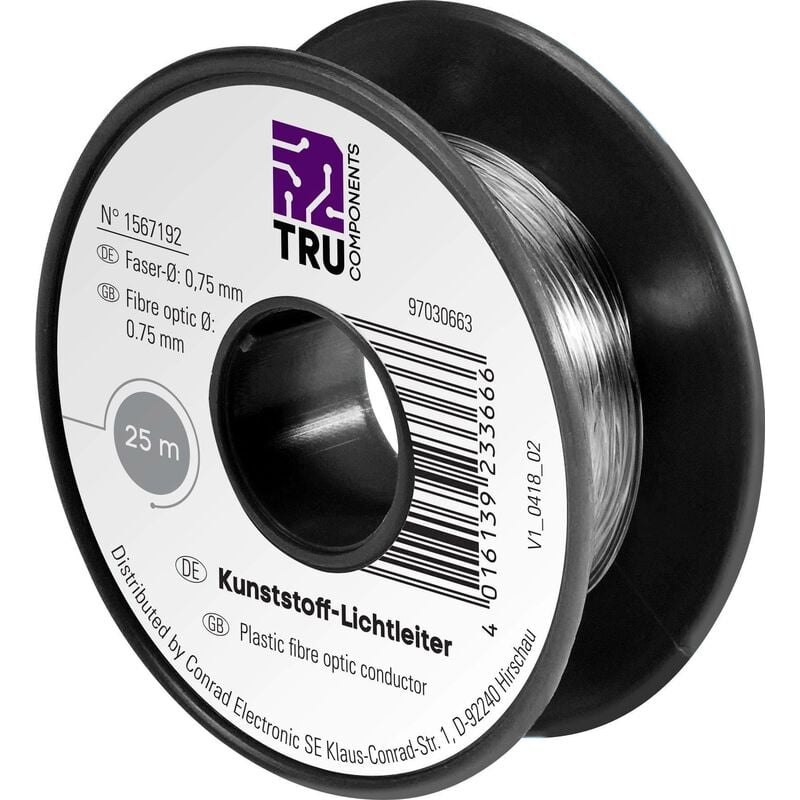 Fibre optique plastique Tru Components lwl 1571473 Nombre de fibres: 1 Simplex 25 m S491421