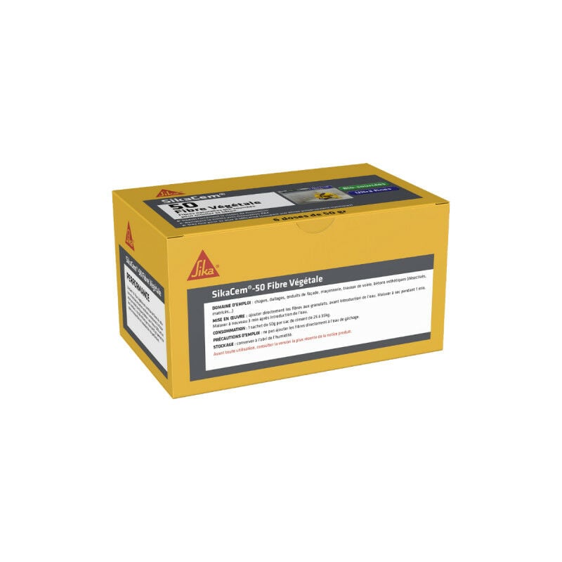 Fibre végétale Sika Sika Cem-50 - Pour bétons et mortiers - 6 doses de 50 g