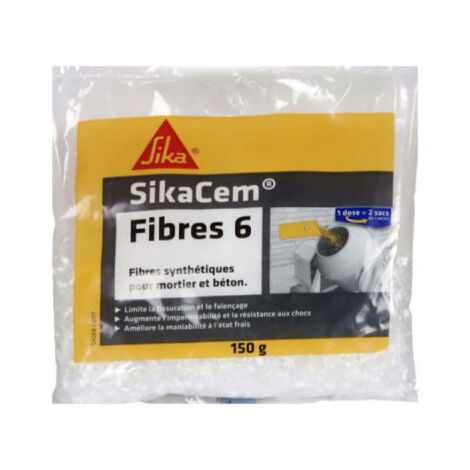 Fibres synthétiques 6mm pour enduits et mortiers SikaCem 150g SIKA - plusieurs modèles disponibles