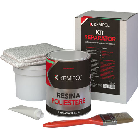 BRICO MARKET SRL  KIT RESINA POLIESTERE LIQUIDA 500ML CON CATALIZZAT