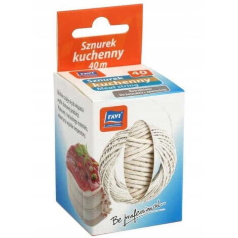 Ficelle de cuisine en coton, fil à saucisse, blanc, 40 m