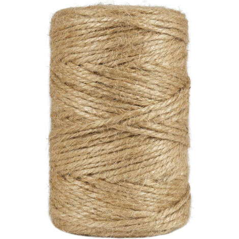 Ficelle de jute naturelle à 3 brins, corde décorative marron, 3 mm, 100 m