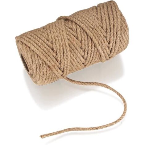 Ficelle en Jute, Corde de Jute Naturelles, 6mmx50m Corde Chanvre Ficelle Corde de Jardinage pour Décoration, Bricolage, [113]