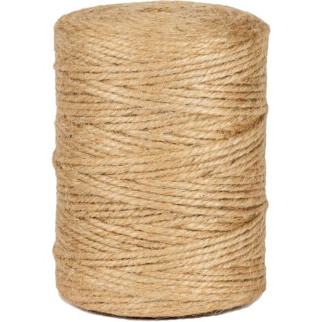 Ficelle Jute teinte naturelle 200 m, sangles cadeaux, corde d'emballage cadeau, emballage cadeau de Noël，sans odeur, pour bricolage, jardinage, entretien, emballage, arts créatifs（Ø3mm）