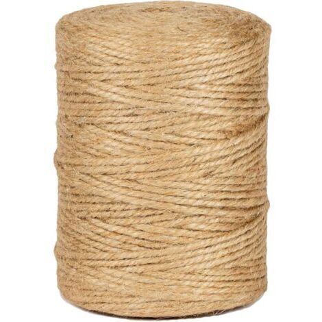 Ficelle Jute teinte naturelle 200 m, sangles cadeaux, corde d'emballage cadeau, emballage cadeau de Noël，sans odeur, pour bricolage, jardinage, entretien, emballage, arts créatifs（Ø3mm）
