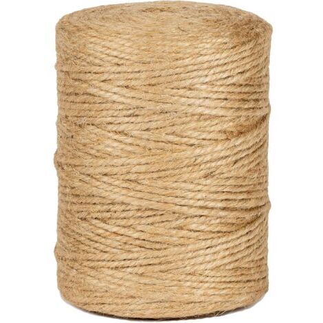 Ficelle Jute teinte naturelle 200 m, sangles cadeaux, corde d'emballage cadeau, emballage cadeau de Noël，sans odeur, pour bricolage, jardinage, entretien, emballage, arts créatifs（Ø3mm）