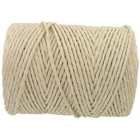 Ficelle sisal 3 / 3,5 mm – Longueur 200 m – Résistance 90 kg – Pour travaux manuels et artisanat – PVM