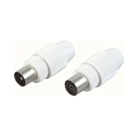Ficha coaxial, blanco