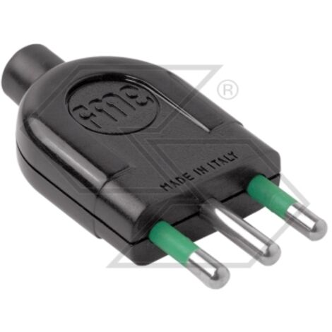Fiche 2 pôles + terre 16A 220V à pas large