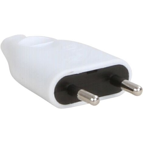 FICHE MALE DROITE 6A BLANC    VRAC (Vendu par 10)