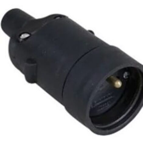 Fiche 2P+T femelle en caoutchouc sans bague - 16A - IP40 - Noire - 61056 - Eur'ohm