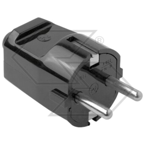 fiche à 2 broches + terre 16A 220V SCHUKO