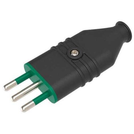 Fiche Antiécrasement 10A 2P+T en PVC, Couleur Noire