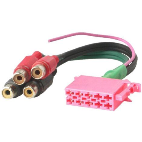 Fiche autoradio ISO 10PIN vers RCA x4