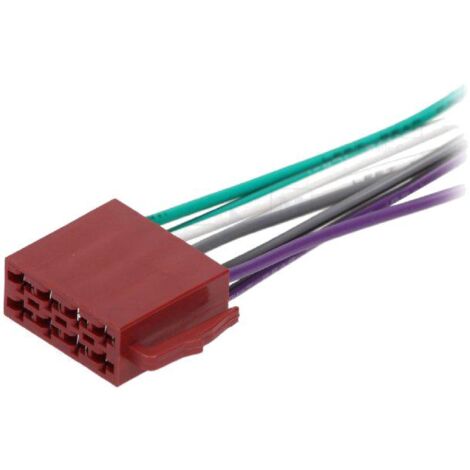 Fiche autoradio ISO 8PIN male fils nus