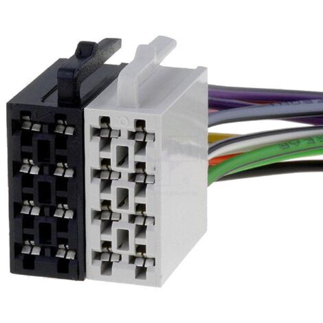 Fiche autoradio ISO male 16PIN fils nus