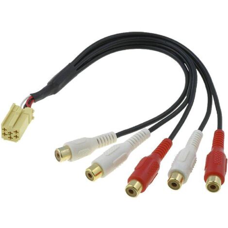 Fiche Autoradio Mini ISO 6PIN male vers RCA x5