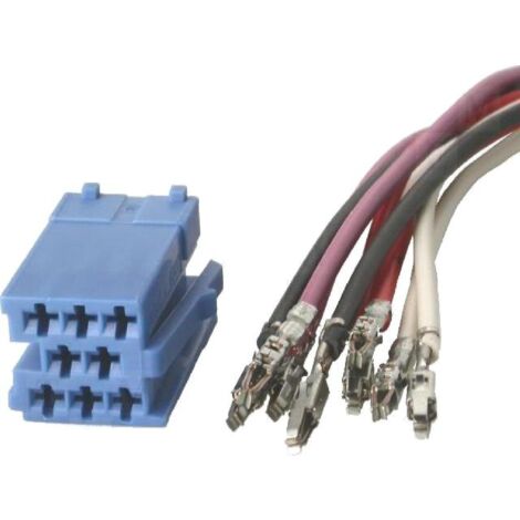 Fiche autoradio Mini ISO 8PIN fils nus avec broches