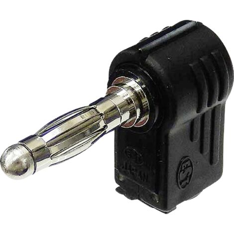 Fiche banane coudée Ø 4 mm noire 1 pièce S849971