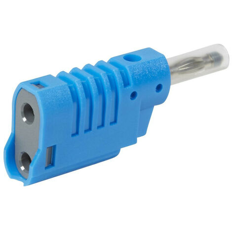 Fiche banane D=4mm 16A 33V ou 70V= embout isolant et fourreau rétractable - ble)
