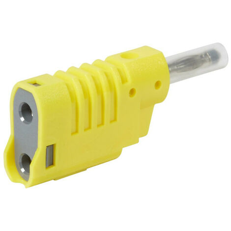 Fiche banane D=4mm 16A 33V ou 70V= embout isolant fourreau rétractable - jaune)