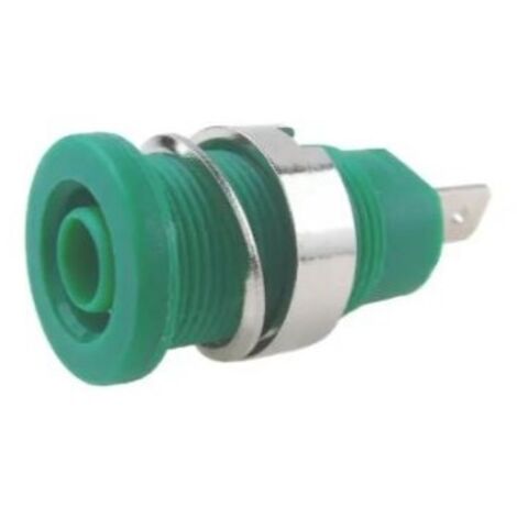 Fiche banane femelle 4 mm RS PRO Vert Femelle 24A 1000V ( Prix pour Paquet de 5 )