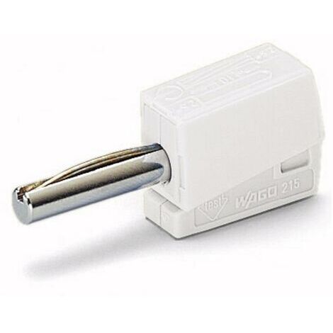 Fiche banane mâle Ø de la broche: 4 mm WAGO 215-611 blanc 1 pc(s) D29420