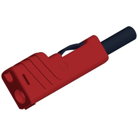 E44-Cordon de mesure fiche banane male 4mm / grip-fil l=100cm - cat1 60vdc  3a - rouge - à 4,90 €