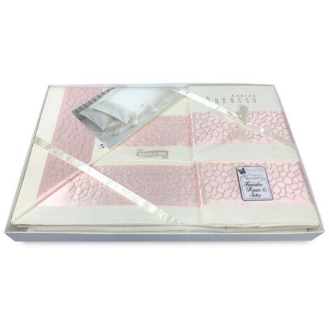 FICHE COMPLÈTE SHARON AVEC BORDURE APPLIQUÉE LIT ROSE IDÉE POUR LA MARIÉE