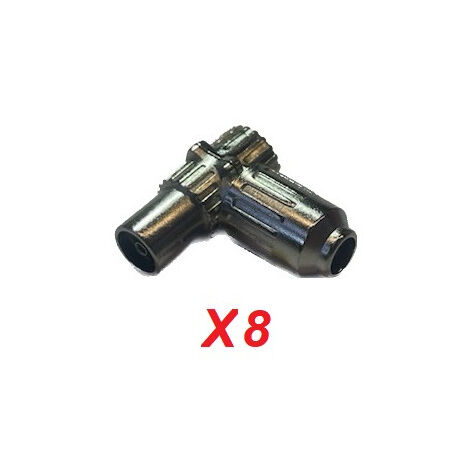 Fiche coudée connectique IEC 9.52mm femelle (blister de 8) 90° métallique blindée TELEFUNKEN