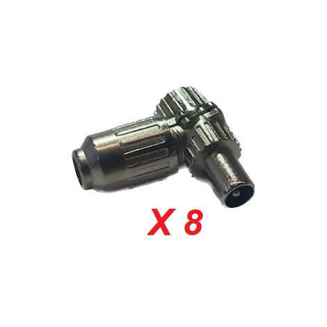 Fiche coudée connectique IEC 9.52mm male (blister de 8) 90° métallique blindée TELEFUNKEN