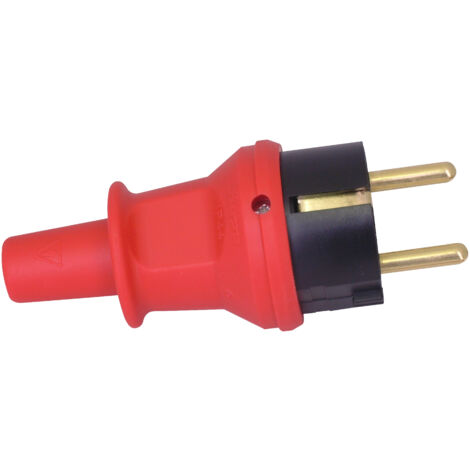 Fiche de contact de protection KOPP 173012004, grande, avec protection contre les plis, rouge