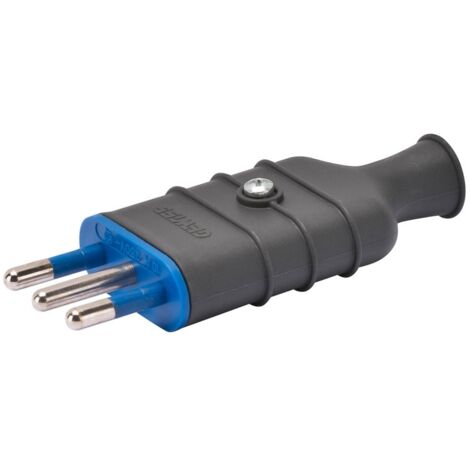 Fiche droite Gewiss 10A petit noir GW28004
