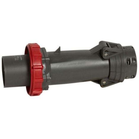 fiche droite male 125 ampères 3p+n+t ip55 rouge - legrand hypra 59523