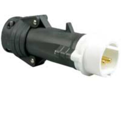 fiche droite male 16 ampères 2p ip44 blanche - legrand hypra tbt 52425