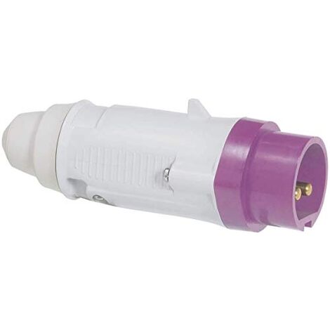 fiche droite mâle 16 ampères 2p ip44 mauve - legrand 055221