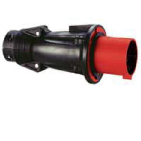 fiche droite male 63 ampères 3p+n+t ip44 rouge - legrand hypra 53854